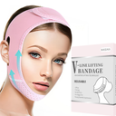 MASIKA V-Line Mask, Chin Strap for Sleeping,Chin Strap for Women,Jaw Exerciser,Jawline Shaper,Jaw Strap,Double chin strap,Jawline Shaper,Reusable chin strap, Pink