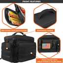 opux Tactical Lunch Box for Men, Black Mens Insulated Lunch Bag for Adult, Leakproof Soft Lunch Cooler with MOLLE Mesh Side Pockets, Multicam Heavy Duty Lunchbox Pail for Work Women, Large, 18 Cans