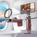 for MagSafe Airplane Phone Holder Mount Travel Essentials for Plane,N55*40 Pro Magnetic Phone Stand for Desk,360 Swivel Airplane Gadgets Cruise Must Haves Mother's Day Travel Gifts for Women Men Red