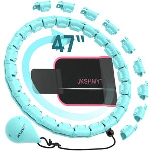 JKSHMYT Weighted Hula Circle Hoops for Adults Weight Loss, Infinity Fitness Hoop Plus Size 47 Inch, 24 Detachable Links, Exercise Hoop Suitable for Women and Beginners
