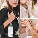 MOUTAKEY Phone Wrist Strap Metal Phone Chain Wristlet Strap Detachable iPhone Lanyard Wrist with 2 Tether Tabs iPhone Charm strap For Women girls Shopping Traveling Party Walking