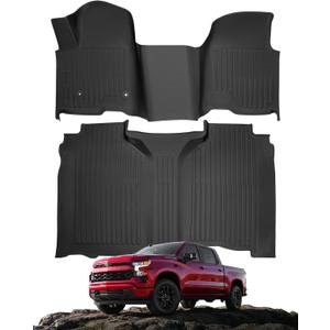 Floor Mats for Chevy Silverado Sierra 1500 2500 3500HD Crew Cab 2019-2026