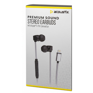 Acoustic Premium Sound Sterea Earbuds, With Apple 8 Pin Connector 