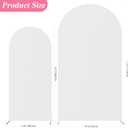 Putros Wedding Arch Cover 7.2FT, 6FT White Spandex Fitted Round Top Chiara Backdrop Stand Covers 2 Set for Wedding Birthday Party Decoration