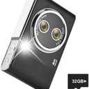 Digital Camera, 48MP FHD 1080P Point and Shoot Camera with 16x Zoom, Anti Shake Compact Portable Camera for Photography with 32GB Card, Autofocus Camara for Kids, Beginners, Teens, Black