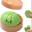 Dumpling Squishies, Dumpling, Glitter Squishy with Box,Easter Basket Stuffers Green