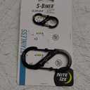 Nite Ize S-Biner SlideLock Stainless Steel Dual Locking Carabiner - S-Biner Key Holder with Locking Gate - Carabiner Organizer for Keys & Camping Accessories - Assorted Sizes, Black (3 Pack)