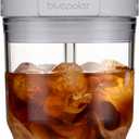 Glass Cups with Lids and Straws,16oz/480ml Reusable Iced Coffee Glasses & Juice Bottles,Cold Brew Tumblers with Leakproof Lids,BPA-Free Glass Jars for Juicing,Matcha,Tea,Smoothie (Grey) (Gray)