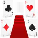 Casino Theme Party Decoration Giant Poker Yard Sign with Stakes Large Lawn Sign for Party to Enter Car Heart Entrance Door Birthday Decor Supplies(8 Sets,4 A) (Red,White,Black)