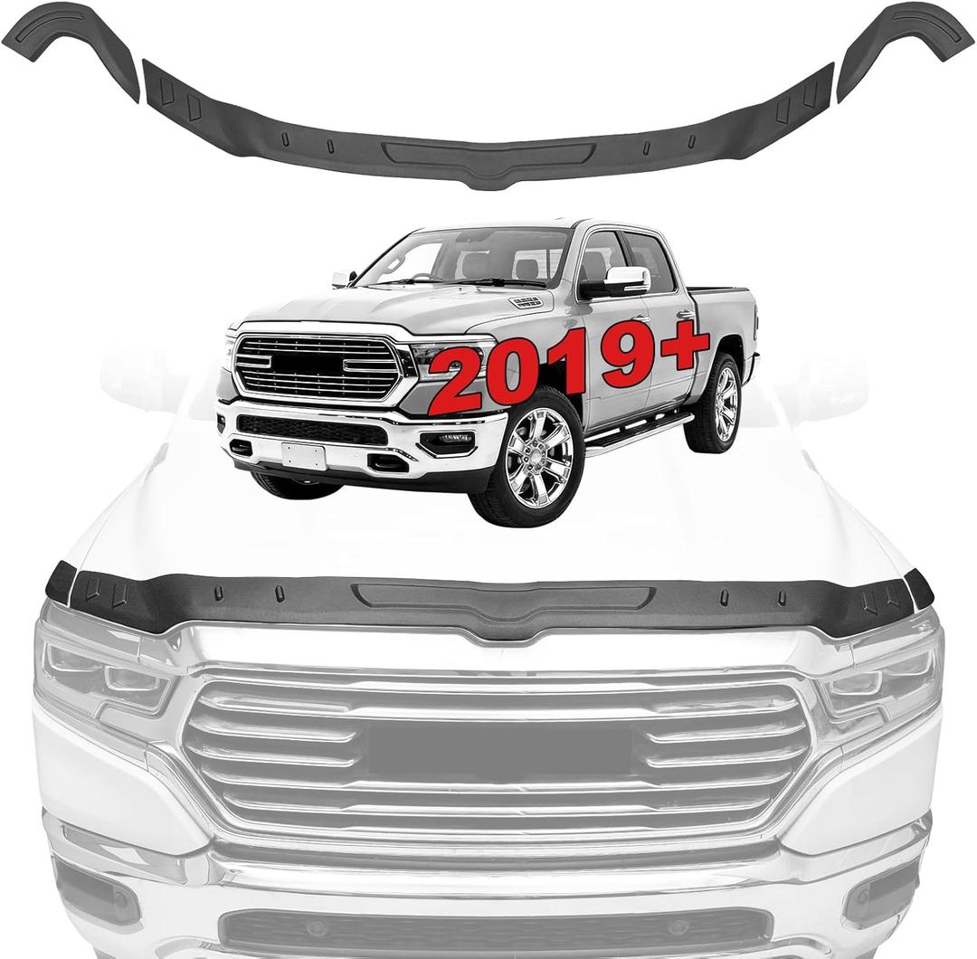 Hood Deflector Protector Fit for 2019-2026 Dodge RAM 1500 Accessories TPE Hood Protector Bug Deflector Shield Replacement for Ram Truck Accessories