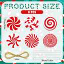 Shellwei 6 Pcs 9.9 Inch Large Christmas Candy Ornaments Red White Peppermint Lollipop Christmas Picks Xmas Tree Decorations for Xmas Tree Topper Holiday Party Decor