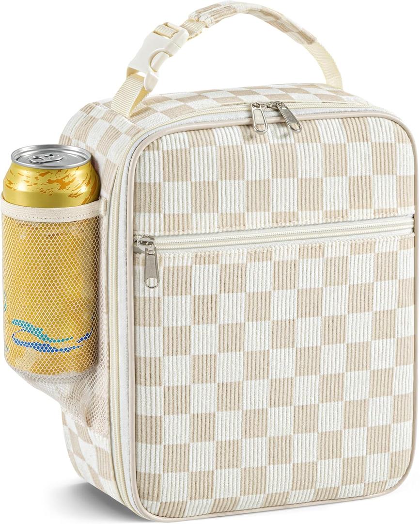 HBselect Insulated Lunch Bag for Women Girls Cute Reusable Lunch Bag Adult Large Wear-Resistant Cooler Lunch Box for Work/Picnic/Travel (Flower-7)