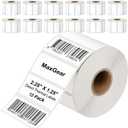 MaxGear 2.25" X 1.25" Direct Thermal Labels, Perforated UPC Barcode & FBA Address Stickers, Premium Permanent Adhesive Shipping Labels, Compatible with Rollo & Zebra (12 Rolls, 1000 Pcs/Roll)