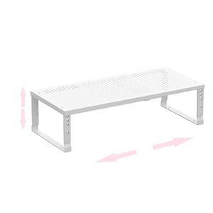 Asiingkel Metal Stackable Expandable Storage Shelf - Multi-Functional Home Storage Shelf, Suitable for Kitchen, Cabinet，Bathroom, Office, Garage（1PACK/White/Medium)