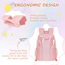Kawaii Pink Kids Backpack for Girls, Fashion Multiple Pockets Bookbag for Primary Elementary High School for Teen Girls