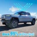 Glass Roof Sunshade Compatible with Rivian R1T Accessories 2025 2024 2023 2022, Foldable Top Window Sun Shield Covers Block UV Rays Heat Insulation