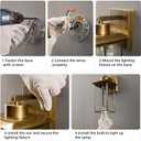 Brass Outdoor Wall Light Fixtures, Exterior Waterproof Lanterns, Porch Wall-Mounted Lights with E26 Socket and Glass Shade Modern Rustproof Wall Sconces for Yard, Front Door & Entryway.2-Pack