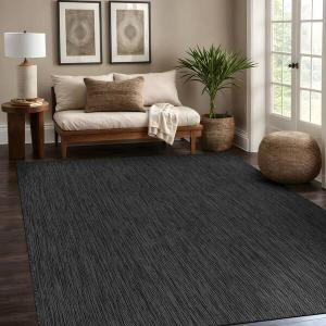 Beverly Rug Aloha Dark Grey 5 ft. x 7 ft. Solid Indoor Outdoor Area Rug