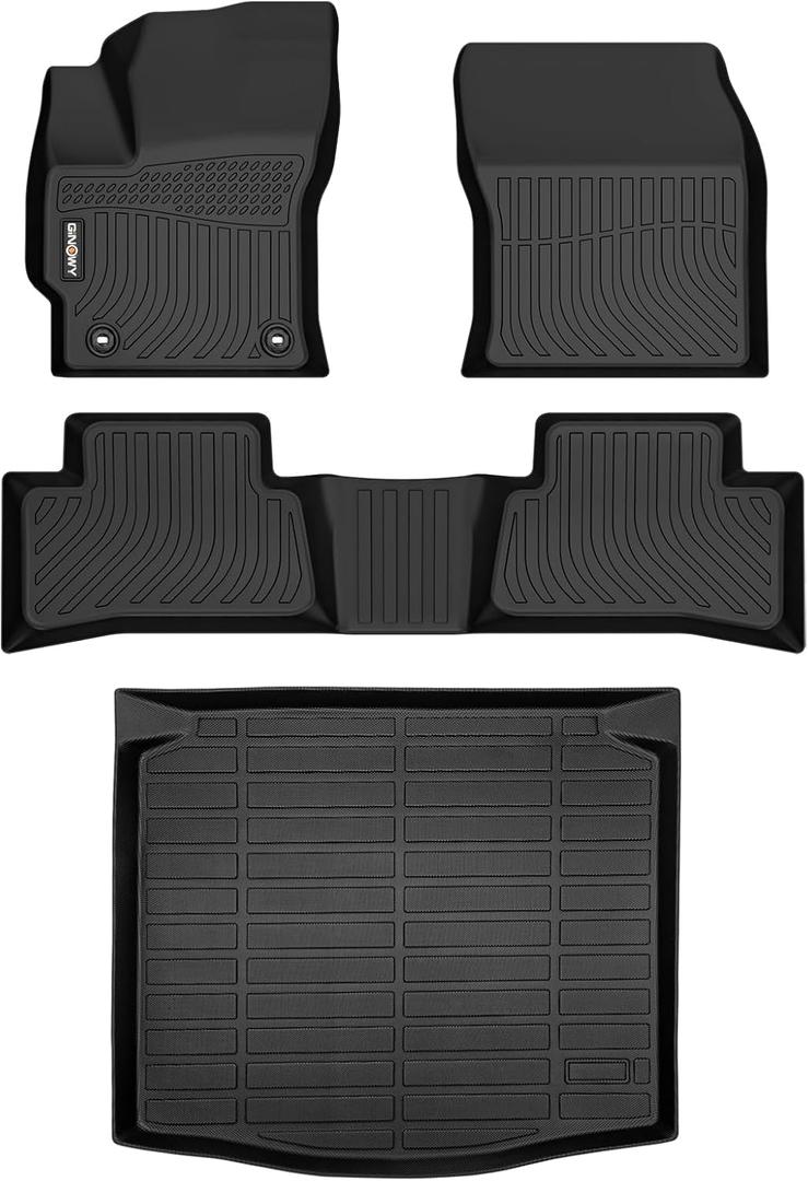 GINOWY-Floor Mats & Cargo Liner for 2020-2025 Toyota Corolla Cross, All Weather Car Mats Rubbe Liners for Toyota Corolla Cross Cargo Trunk Mat Trunk Liner (For 2020-2025 Corolla Cross)