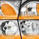 WEELMOTO Headlights Compatible with 2000-2005 Chevy Impala, Headlight Assembly for 00 2001 2002 2003 2004 05 Impala Chrome Housing Amber Reflector Driver&Passenger Sides