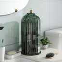 Dustproof Toothbrush Holders with Cover, Rotating Electric Toothbrush and Toothpaste Holder for Bathroom Countertop, 3 Slots Makeup Brushes Organizer, All Green