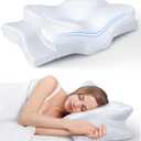 Ultra Pain Relief Cooling Pillow for Neck Support, Adjustable Cervical Pillow Cozy Sleeping, Odorless Ergonomic Contour Memory Foam Pillows, Orthopedic Bed Pillow for Side Back Stomach Sleeper (Queen, White)