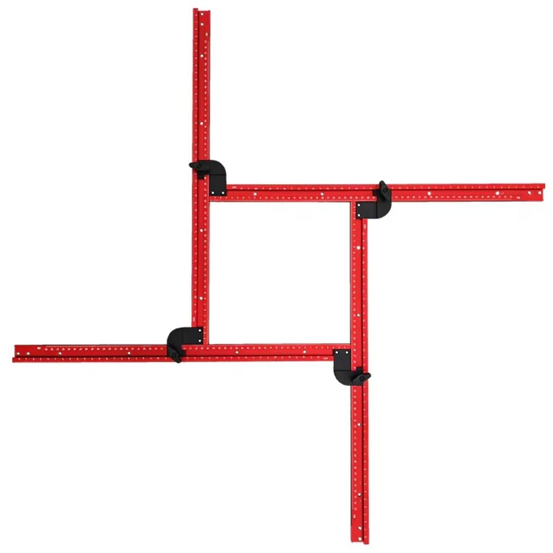Router Jigs, Router Guides for Woodworking, Adjustable Square Router Template Guide, Groove Router Jig 23.6 by 23.6 Inches, Routing Squares and Rectangles for Cutting Board (Red)