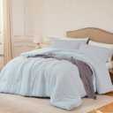 King Comforter Set SkyBlue,3PCS Soft Lightweight Breathable Bedding Comforter Sets for All Season, King Size(104''90'' Comforter & 2 Pillowcases)