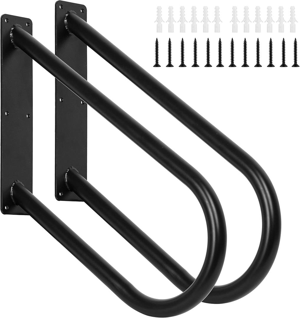 Wall Mounted Handrails for Outdoor Steps, 24.8" Heavy Duty U-Shaped Grab Metal Handrail for 1-3 Step, Stair Railing for Porch Patio Steps, Entrance 2 Pack