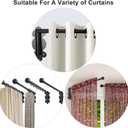 Swing Arm Curtain Rod, Black, 47'' Long, 1.1'' Diameter Pole, Rotate about 180 degrees, Detachable Ball Finial, 1 Piece