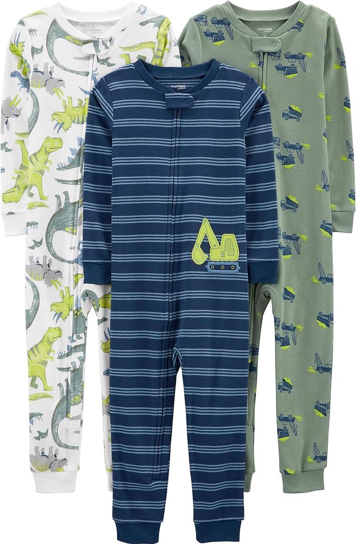 Simple Joys by Carter's Kids' 3-Pack Snug Fit Footless Cotton Pajamas (4T)
