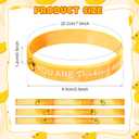 Soulchen 48 Pcs Duck Inspirational Silicone Wristbands, Yellow Gradient Motivational Quote Rubber Bracelets, Unisex Stretchy Wristbands with Uplifting Messages for Gift, Party, Decoration, 3 Styles