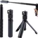 Bullet Time Handle Tripod Rotating Grip with Invisible Selfie Stick for Insta360 X5/ X4, DJI OSMO Pocket 3, GoPro, 1/ 4" Thread, 6 lbs Capacity, Compact Selfie Stick & Tabletop Tripod (47 inches)