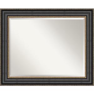 Amanti Art Black Bathroom Mirror for Over Sink, 28x34 Thomas Black Bronze Rectangle Vanity Mirror, Large Traditional Frame, Hangs Horizonally and Vertically, Bathroom Wall Decor, Beveled Edge