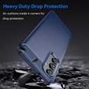 Case for Samsung Galaxy M55 Case, Carbon Fiber Shockproof Slim Silicone Rugged Soft TPU Back Phone Cover for Samsung Galaxy M55 Blue