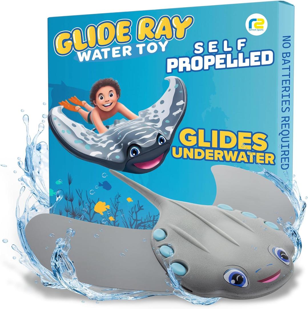 Swimming Pool Toys for Kids: Stingray Pool Torpedo Swim Toy - Self Propelled Water Toy Glides Underwater - Best Water Games & Outdoor Gifts for Boys & Girls - Diving Toys For Kids Ages 4 5 6 7 8 9 10