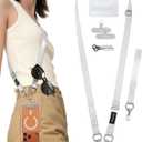 VVAAGG Cell Phone Lanyard for iPhone: Adjustable Phone Strap Crossbody Neck and Wrist Strap Anti-Theft Lanyard Travel Essential Compatible for iPhone Android Smartphones Sliver