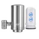 LCF 360° Rotating Stainless-Steel Faucet Water Filter - High Flow, Mineral-Enhanced Tap Water Filter, Reduces Chlorine, Heavy Metals and Bad Taste, Easy Install, 320 Gallons, Kitchen Sink Ideal