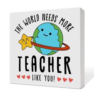 Teacher Gifts, Thank You Appreciation Gifts for Teacher, Christmas Retirement Birthday Gifts for Teacher, Back to School Gifts, Teachers Week Day Gifts, Teacher Wooden Box Sign, Needs More Teacher