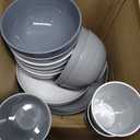 40-Piece Unbreakable Plastic Kitchen Dinnerware Set  Service for 8 | Modern Reusable Dish Set for Home, Outdoor Camping | Microwave & Dishwasher Safe, BPA-Free, Eco-Friendly