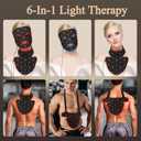 Red Light Therapy for Face and Neck, 8 Colors LED Face Mask Light Therapy with 850NM Near Infrared, 3000 mAh Rechargeable 6-In-1 Red Light Therapy Mask Set Skin Care Device for Skin Rejuvenation