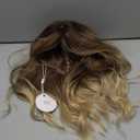 PANEWAY Hair Topper 16 Inch Synthetic Wavy Clip in Hair Piece for Women, Balayage Dark Brown Root to Blonde Ombre with Highlights, Natural Wiglet for Volume & Coverage