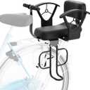 XIEEIX Rear Child Bike Seat,Rear Mounted Child Bike Seats, Back Mount Child Seat with Back Rest Armrest Foot Pedals,Width Adjustable Bicycle Rear Seat,Fits All Bicycle Rear Frames