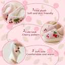 Cherry Slippers For Women Men Cozy Winter Warm Fuzzy Slippers House Slides Shoes Non Slip Cozy Home Bedroom Shoe (Pink), Size 5-6