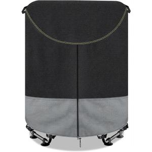 Kids Trampoline Cover ,600D Heavy-Duty outdoor waterproof trampoline cover, UV-Resistant and Windproof,suitable for 55–60 inch round kids' trampolines with Drawstring & Buckles - black&Gray
