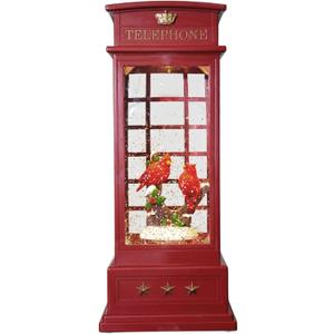 MerryPulse Christmas Snow Globes Musical Cardinal Snow Globe Lantern with Swirling Glitter Lighted Water Lantern with 8 Songs for Christmas Decoration Gifts