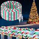 33FT Christmas Candy Cane Rope Lights, Waterproof 396 LEDs Candy Cane Outdoor Christmas Decorations, Red White and Green Christmas Lights for Garden, Yard, Party, Holiday Xmas Decor Indoor and Outdoor