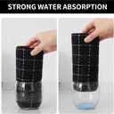 Homaxy 100% Cotton Terry Kitchen Towels(Black, 20 x 28 inches), Checkered Designed, Soft and Super Absorbent Dish Towels, Large 4 Pack