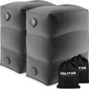 Maliton Inflatable Foot Rest Pillow for Air Travel, Toddler Airplane Travel Essentials, Car Seat Foot Rest for Kids, Adjustable Height Leg Rest Pillow for Airplane, Home, Office(Dark Grey, 2 Pack)