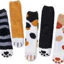 Loritta 5 Pairs Womens Fuzzy Socks Cozy Soft Fluffy Cute Cat Animal Winter Warm Slipper Socks Christmas Stocking Stuffers